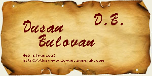 Dušan Bulovan vizit kartica